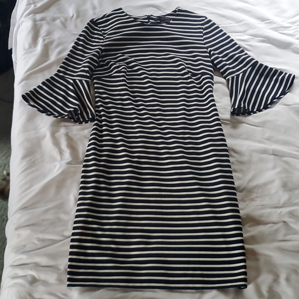 Blue and White Striped Dress